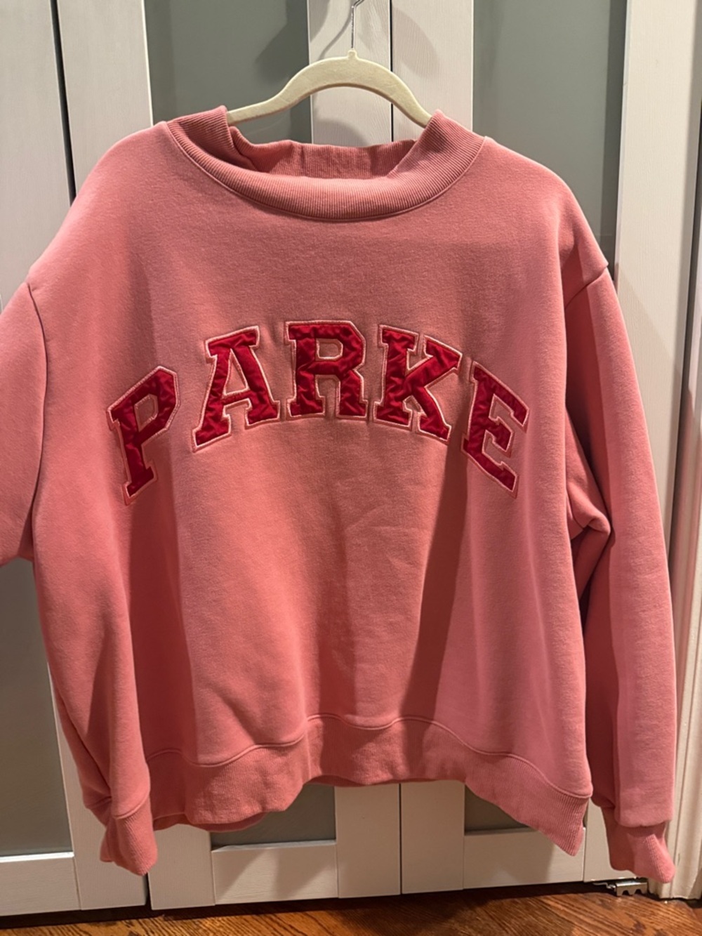 Parke Coral Pink Mockneck Sweatshirt